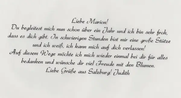 Brief Marion und Pavol Danke